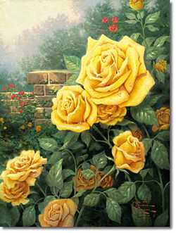 A Perf Yellw Rose by Thomas Kinkade Pricing Limited Edition Print image