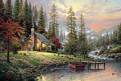 A Peaceful Retreat by Thomas Kinkade Pricing Limited Edition Print image