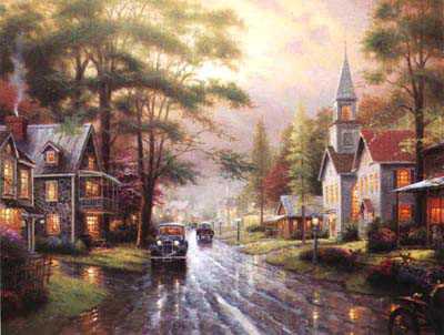 Hometown Even by Thomas Kinkade Pricing Limited Edition Print image