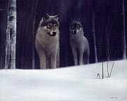 Wolves On A Ridge by David Jean Pricing Limited Edition Print image