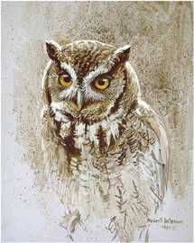 Screech Owl Study by Robert Bateman Pricing Limited Edition Print image