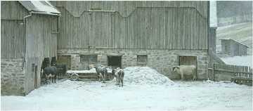 Winter Barnyard by Robert Bateman Pricing Limited Edition Print image