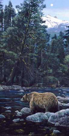 Moonbear Listens Earth by Stephen E Lyman Pricing Limited Edition Print image