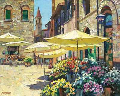 Siena Flower Mkt by Howard Behrens Pricing Limited Edition Print image