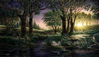 Morning On Greens El by Terry Redlin Pricing Limited Edition Print image
