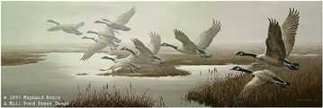 Misty Flight Can Geese by Maynard Reece Pricing Limited Edition Print image