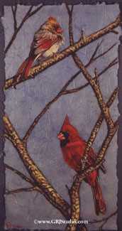 Cardinals Winterday by Gary R Johnson Pricing Limited Edition Print image