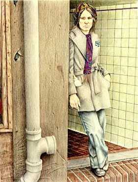 Girl In Doorway by Mal Luber Pricing Limited Edition Print image