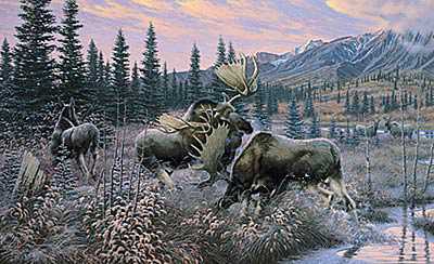 Battl Bulls Moose by Michael Sieve Pricing Limited Edition Print image