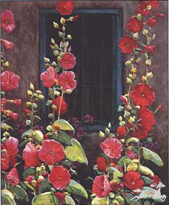 Hollyhocks Taos by Ross Myers Pricing Limited Edition Print image