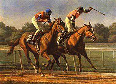 Duel Affirmed Alydar by Fred Stone Pricing Limited Edition Print image