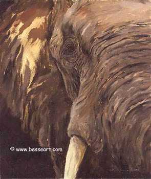 Big 5 Eyetoeye Elepht by Linda Besse Pricing Limited Edition Print image