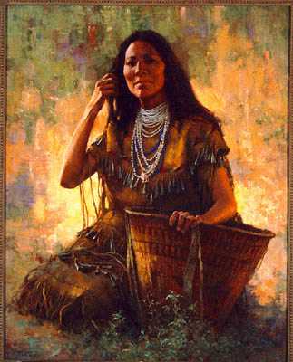 Isdzan Apache Woman by Howard Terpning Pricing Limited Edition Print image