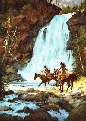Crossing Below Fall by Howard Terpning Pricing Limited Edition Print image