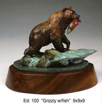 Grizzly With Fish by Daniel Parker Pricing Limited Edition Print image
