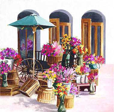 Flower Mart by Jennifer A Wheatley Pricing Limited Edition Print image