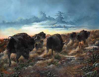 Where Buffalo Roamcnvs by J F Policky Pricing Limited Edition Print image