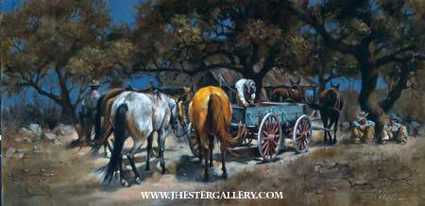 Footsore Saddle by J Hester Pricing Limited Edition Print image