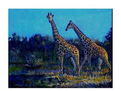 Giraffe Pair by Terry Lee Pricing Limited Edition Print image
