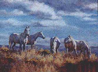 Five White Horses by Gaylene Fortner Pricing Limited Edition Print image