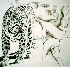Mayan Stone Jaguar by Kindrie Grove Pricing Limited Edition Print image