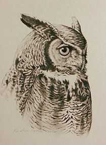 Great Horned Owl by Kindrie Grove Pricing Limited Edition Print image