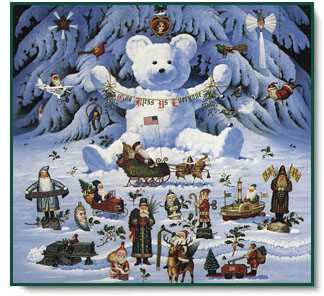 Jingle Bell Teddy by Charles Wysocki Pricing Limited Edition Print image