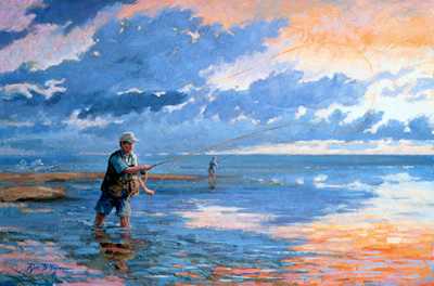 Wading At Dawn by Ross B Young Pricing Limited Edition Print image