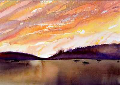 Sunset Lake by Annette Novoa Pricing Limited Edition Print image
