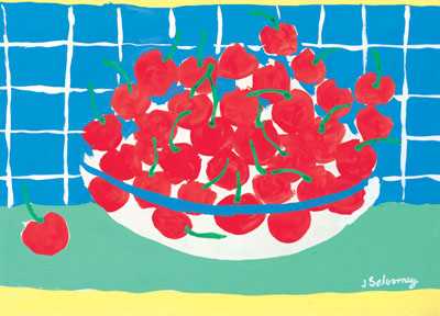 Bowl Of Cherries by Joan Saloomey Pricing Limited Edition Print image