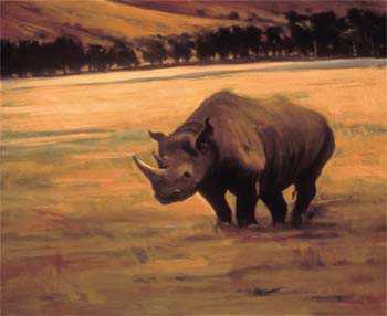 Rhino In Ngorongoro by Pat Wallis Pricing Limited Edition Print image