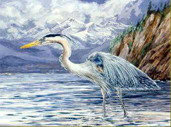 Double Bluff Heron by Bob Dunn Pricing Limited Edition Print image