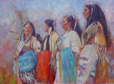Indian Women Powow by Patti Doolittle Pricing Limited Edition Print image