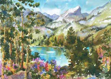 Rocky Mtn Nymph Lake by Cheryl St John Pricing Limited Edition Print image
