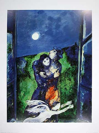 Lovers In The Moonlight by Marc Chagall Pricing Limited Edition Print image