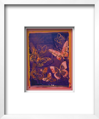 Vanishing Animals: Butterflies, C.1986 (Peach On Navy) by Andy Warhol Pricing Limited Edition Print image