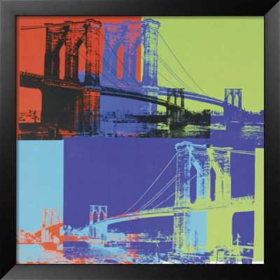 Brooklyn Bridge, C.1983 (Orange, Blue, Lime) by Andy Warhol Pricing Limited Edition Print image