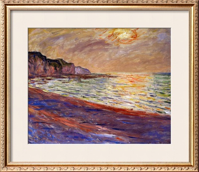 Beach At Pourville, Sunset, 1882 by Claude Monet Pricing Limited Edition Print image