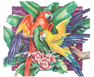 Tropical Garden Macaws Ii Red&Green by Paul Brent Pricing Limited Edition Print image