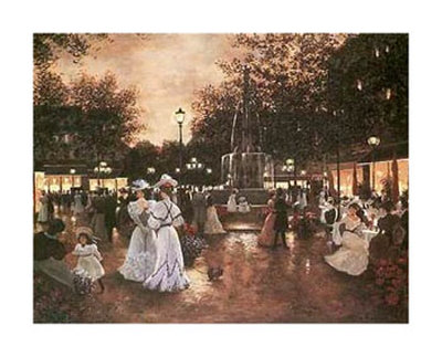 Meeting At The Fountain by Christa Kieffer Pricing Limited Edition Print image