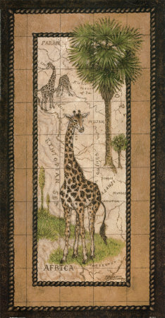 Map With Giraffe by Janet Kruskamp Pricing Limited Edition Print image