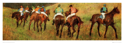 Racehorses In A Landscape (Detail) by Edgar Degas Pricing Limited Edition Print image