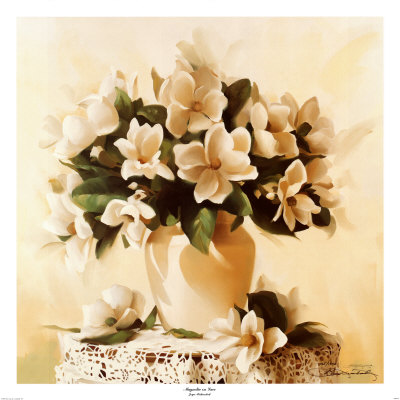Magnolia On Lace by Joyce Birkenstock Pricing Limited Edition Print image