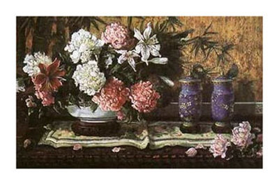 Peonies With Vases by Glenna Kurz Pricing Limited Edition Print image