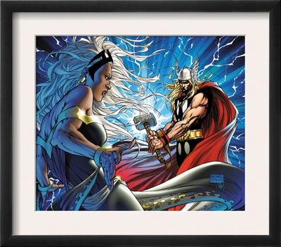 Black Panther #25 Cover: Thor And Storm by Michael Turner Pricing Limited Edition Print image