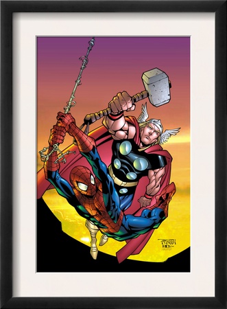 Marvel Age Spider-Man Team Up #4 Cover: Spider-Man And Thor by Randy Green Pricing Limited Edition Print image