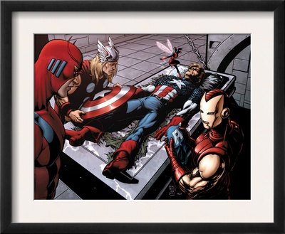 Avengers Finale #1 Group: Captain America, Giant Man, Iron Man, Thor And Wasp by Neal Adams Pricing Limited Edition Print image