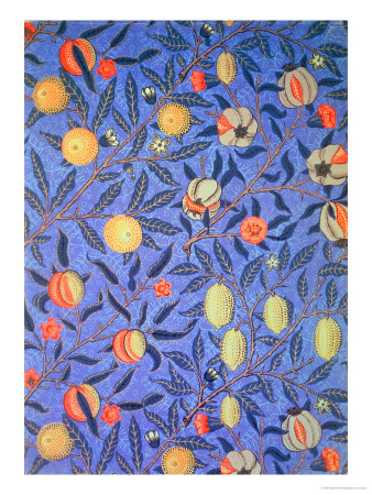 Blue Fruit Or Pomegranate Wallpaper Design, 1866 by William Morris Pricing Limited Edition Print image