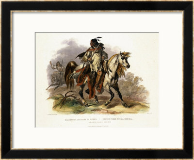 A Blackfoot Indian On Horseback, Plate 19 From Volume 1 Of Travels In The Interior Of North America by Karl Bodmer Pricing Limited Edition Print image