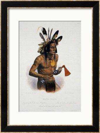 Mato-Tope, Adorned With The Insignia Of His Warlike Deeds by Karl Bodmer Pricing Limited Edition Print image